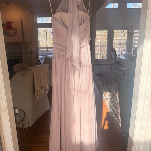 Amsale Gray net halter dress size 8! Beautiful! **damaged** - Picture 6 of 10